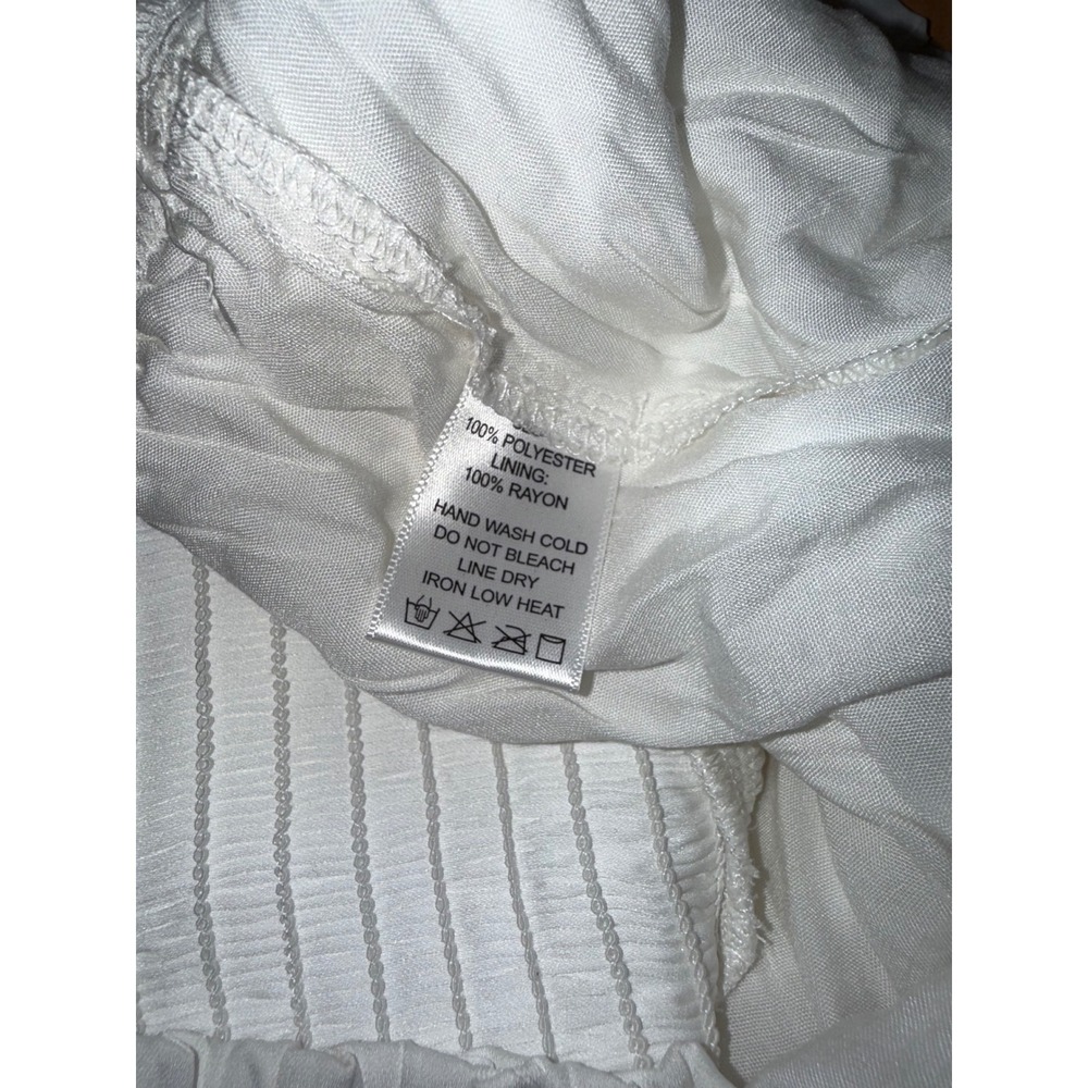 Ee:some White Smocked Tiered Ruffle Mini Skort Large Boho Summer Skirt Shorts - Picture 3 of 6